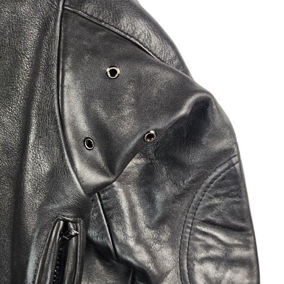 Vanson Leathers Motorcycle Jacket Men 44 Black Moto Guzzi Patch USA Made - Picture 8 of 16
